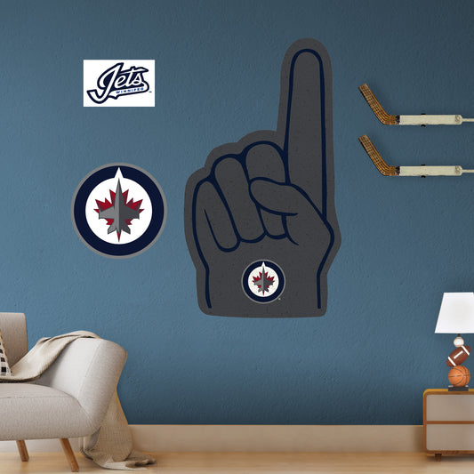 Winnipeg Jets:  2022  Foam Finger        - Officially Licensed NHL Removable     Adhesive Decal