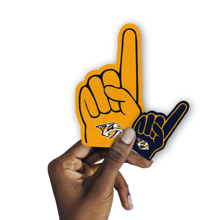 Nashville Predators - 5 Foam Finger Minis (Mixed Sizes) - Official NHL - Reusable Vinyl Decals