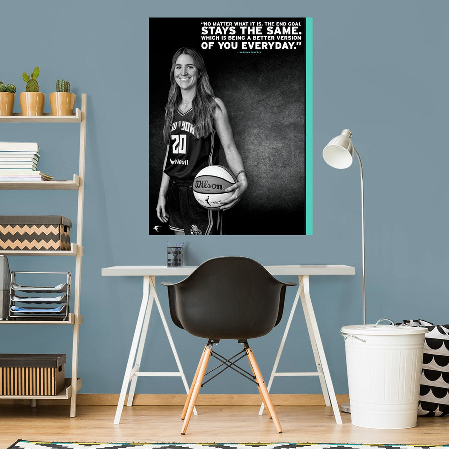 Sabrina Ionescu - Inspirational - Peel & Stick Poster - Official WNBA - New York Liberty - Reusable Vinyl Wall Decal