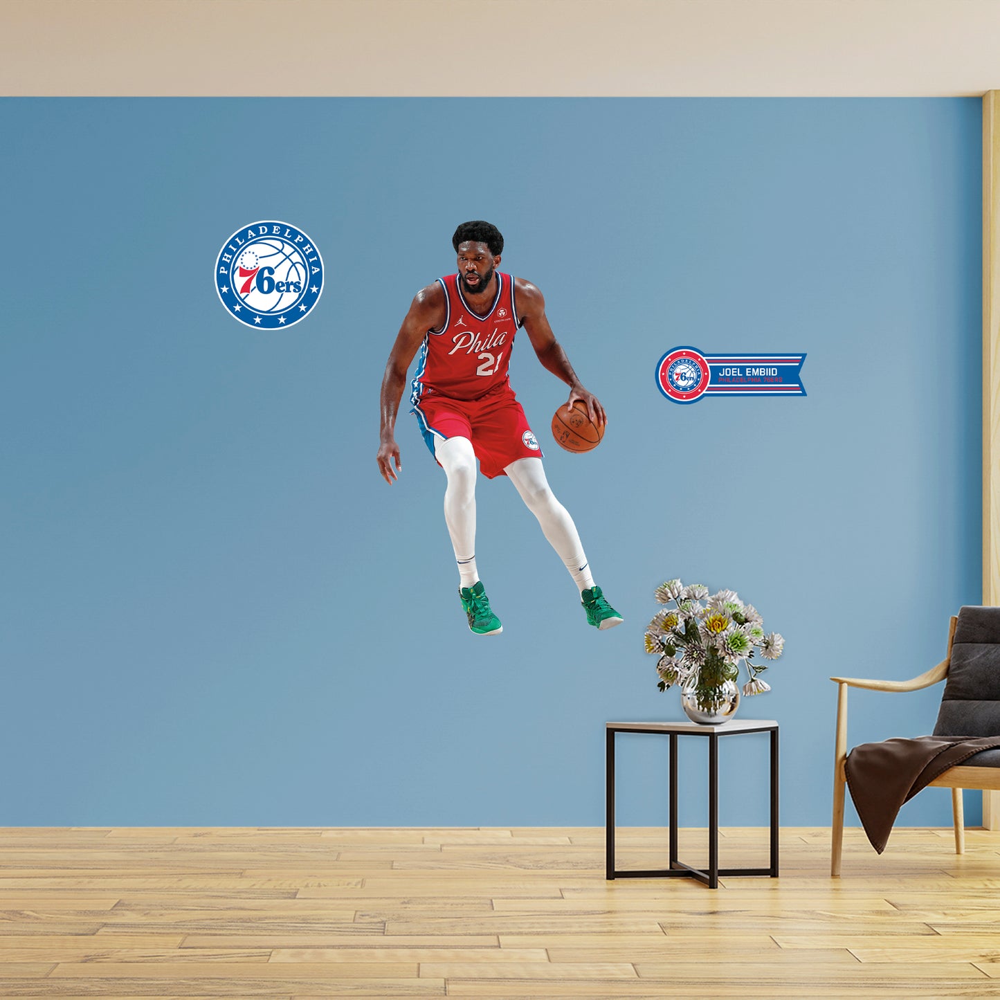 Philadelphia 76ers: Joel Embiid 2021 Statement Jersey        - Officially Licensed NBA Removable     Adhesive Decal
