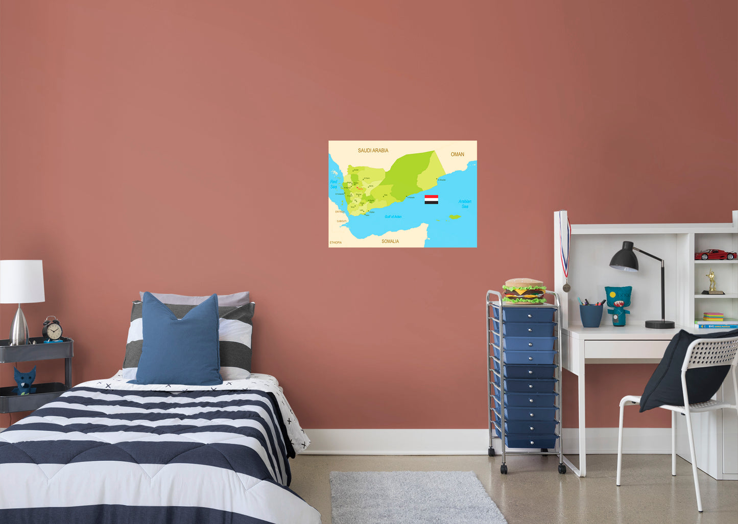 Maps of Asia: Yemen Mural        -   Removable Wall   Adhesive Decal