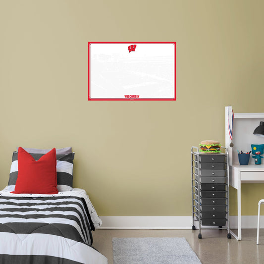 Wisconsin Badgers: Dry Erase White Board - Officially Licensed NCAA Removable Adhesive Decal