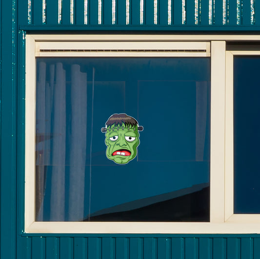 Halloween: Frankenstein Head Window Clings        -   Removable Window   Static Decal