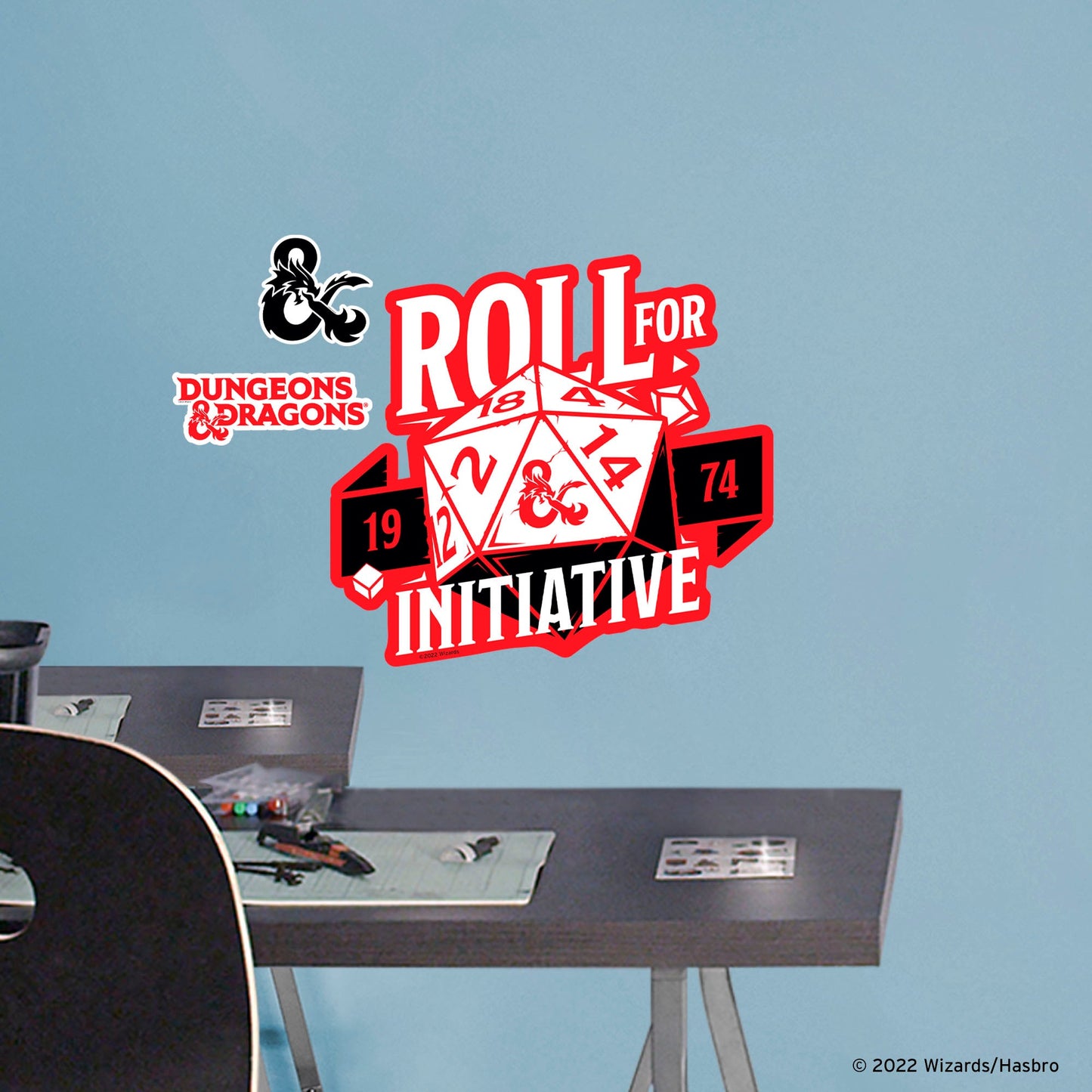 Dungeons & Dragons: Roll For Initiative Icon - Officially Licensed Hasbro Removable Adhesive Decal