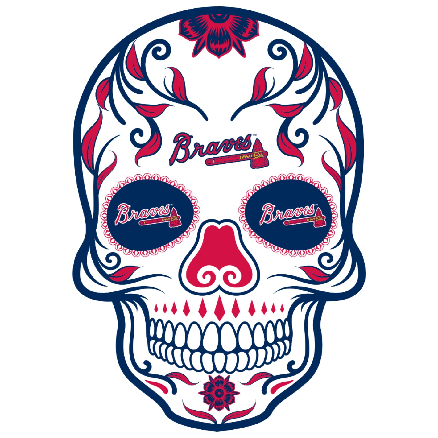 Atlanta Braves baseball chop nation skull 2022 T-shirt, hoodie