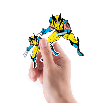 Sheet of 5 -X-Men: Wolverine Retro Pose MINI        - Officially Licensed Marvel Removable    Adhesive Decal