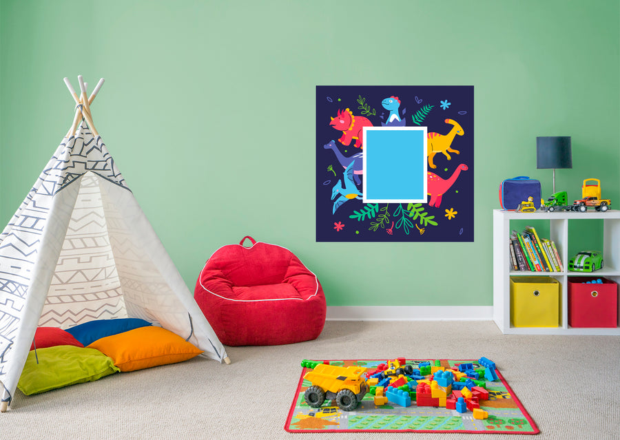 Colorful Dino Dry Erase            Removable Wall   Adhesive Decal