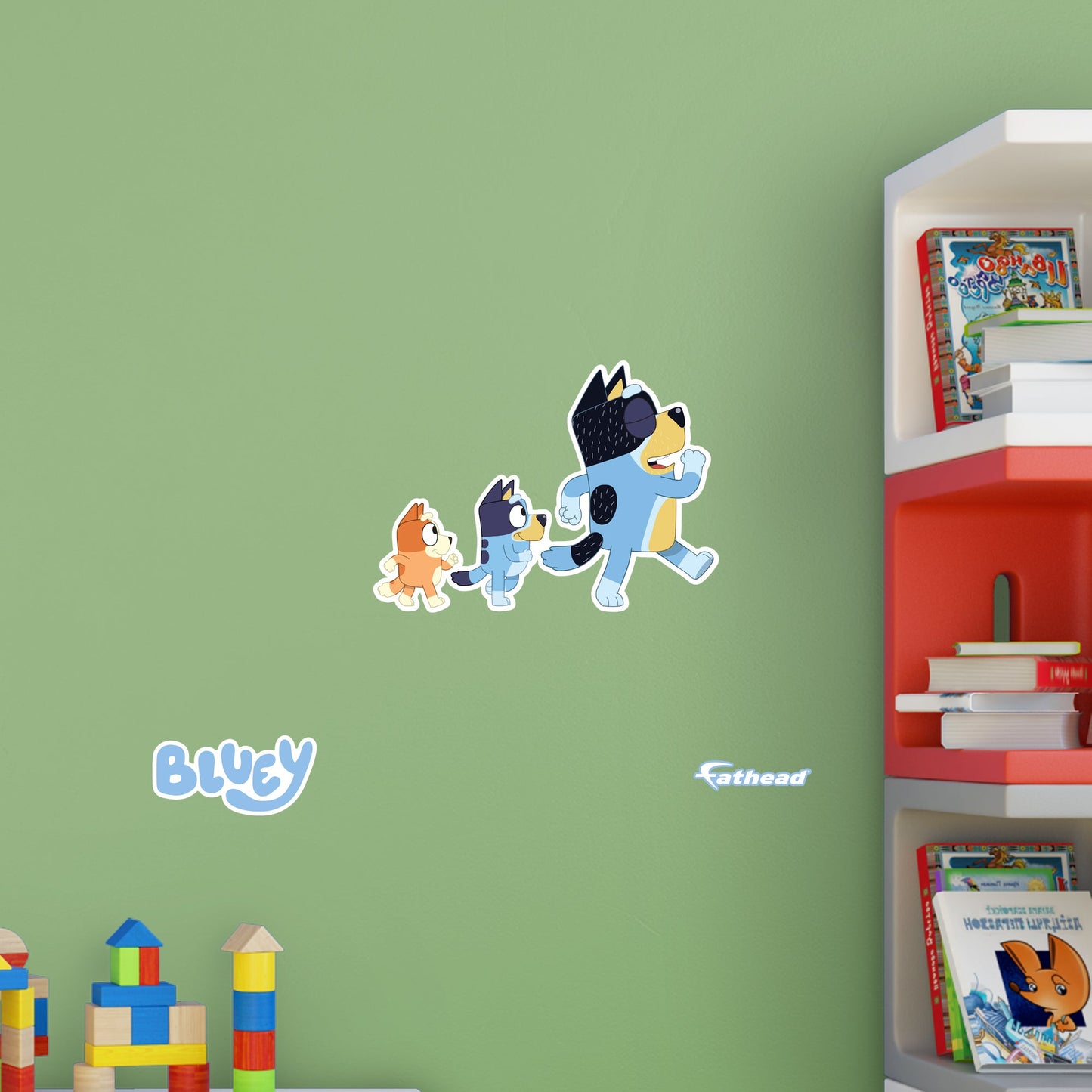 Bluey: Bandit, Bluey, Bingo Marching Icon - Officially Licensed BBC Removable Adhesive Decal