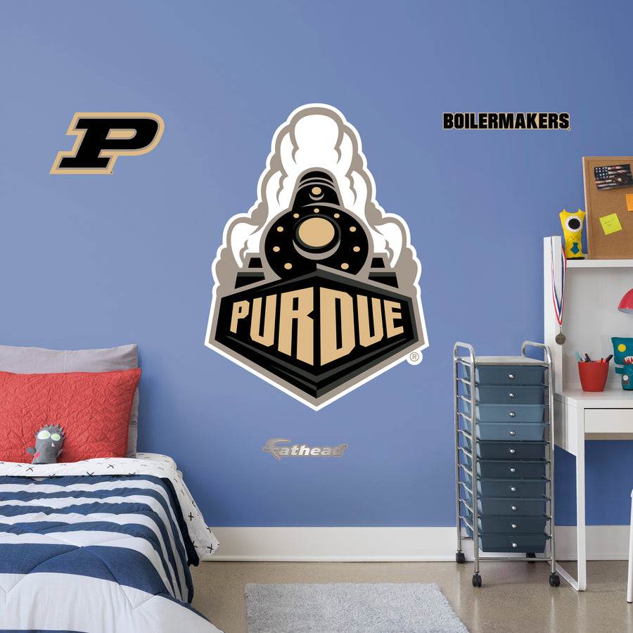 Purdue Boilermakers Train - RealBig Logo Collection - Official NCAA - Purdue Boilermakers - Reusable Vinyl Wall Decals