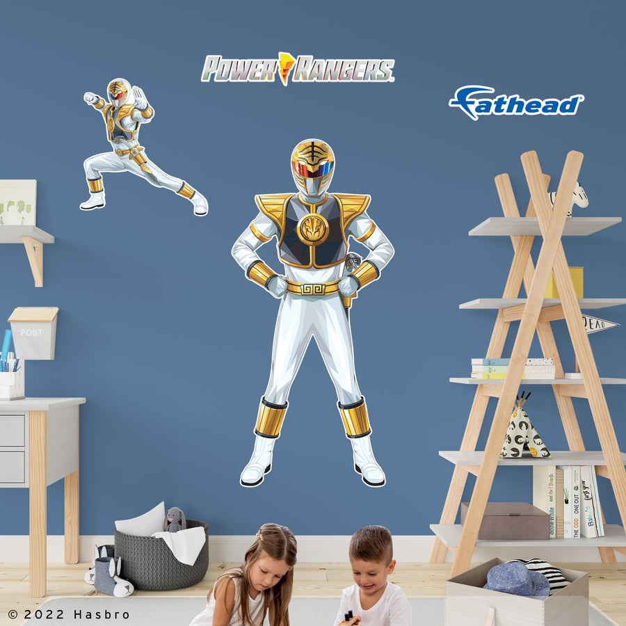 White Ranger - Power Rangers - RealBig Collection - Official Hasbro - Reusable Vinyl Wall Decals