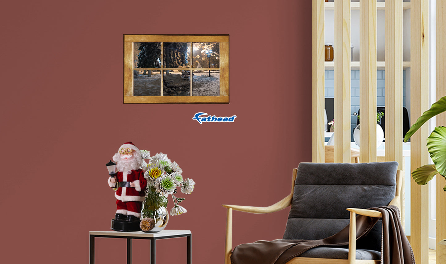 Christmas:  Bench Instant Windows        -   Removable     Adhesive Decal
