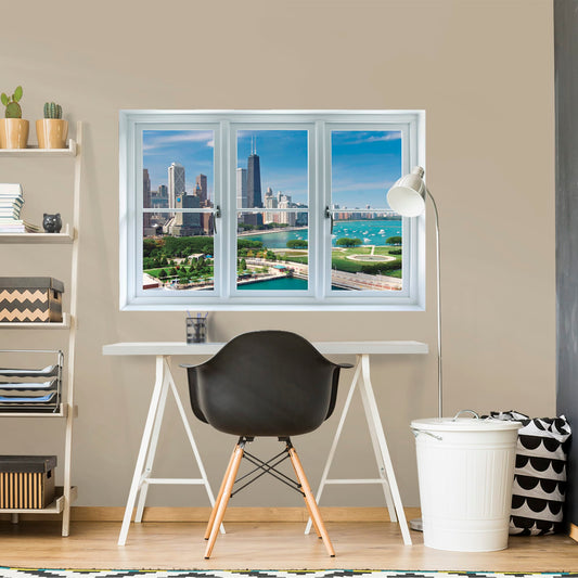 Instant Window: Chicago Skyline - Removable Wall Graphic