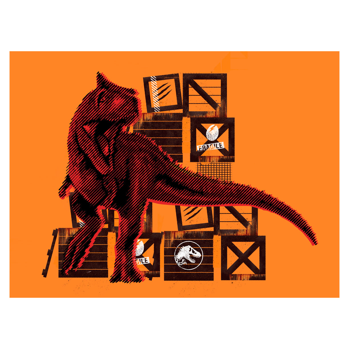 Jurassic World Dominion: Carnotaurus Cargo Poster - Officially Licensed NBC Universal Removable Adhesive Decal