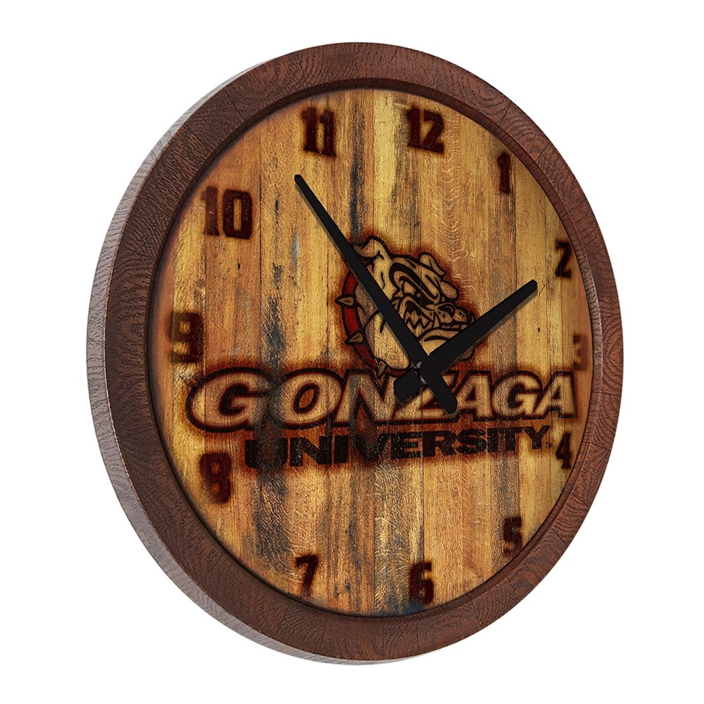 Gonzaga Bulldogs: Branded "Faux" Barrel Top Wall Clock - The Fan-Brand