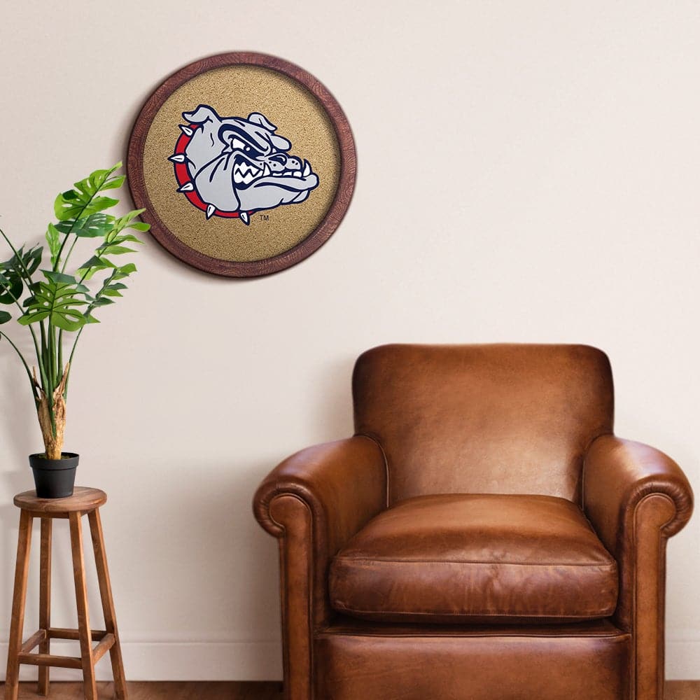 Gonzaga Bulldogs: "Faux" Barrel Framed Cork Board - The Fan-Brand