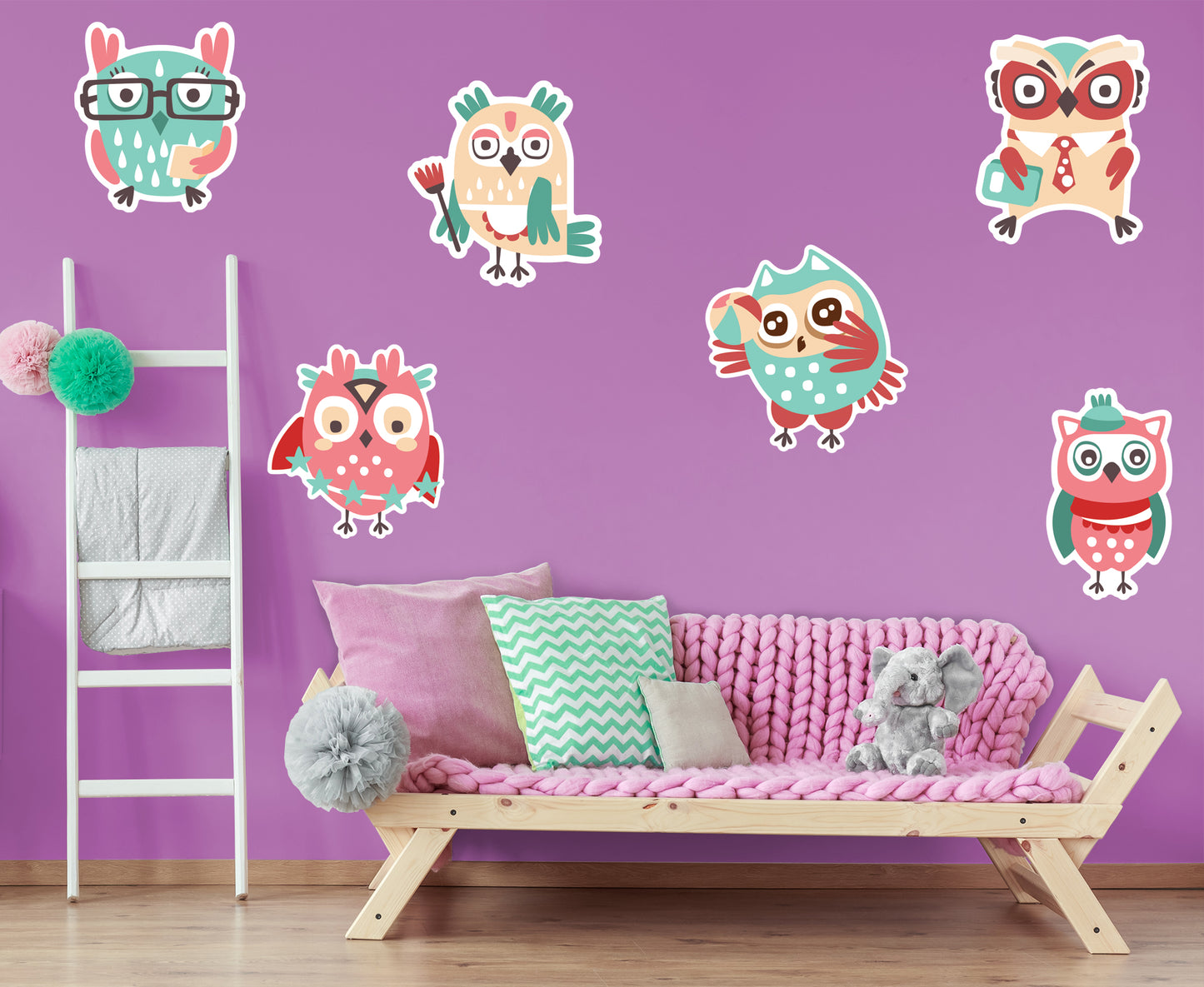 Nursery: Owl Six Strangers Collection        -   Removable Wall   Adhesive Decal