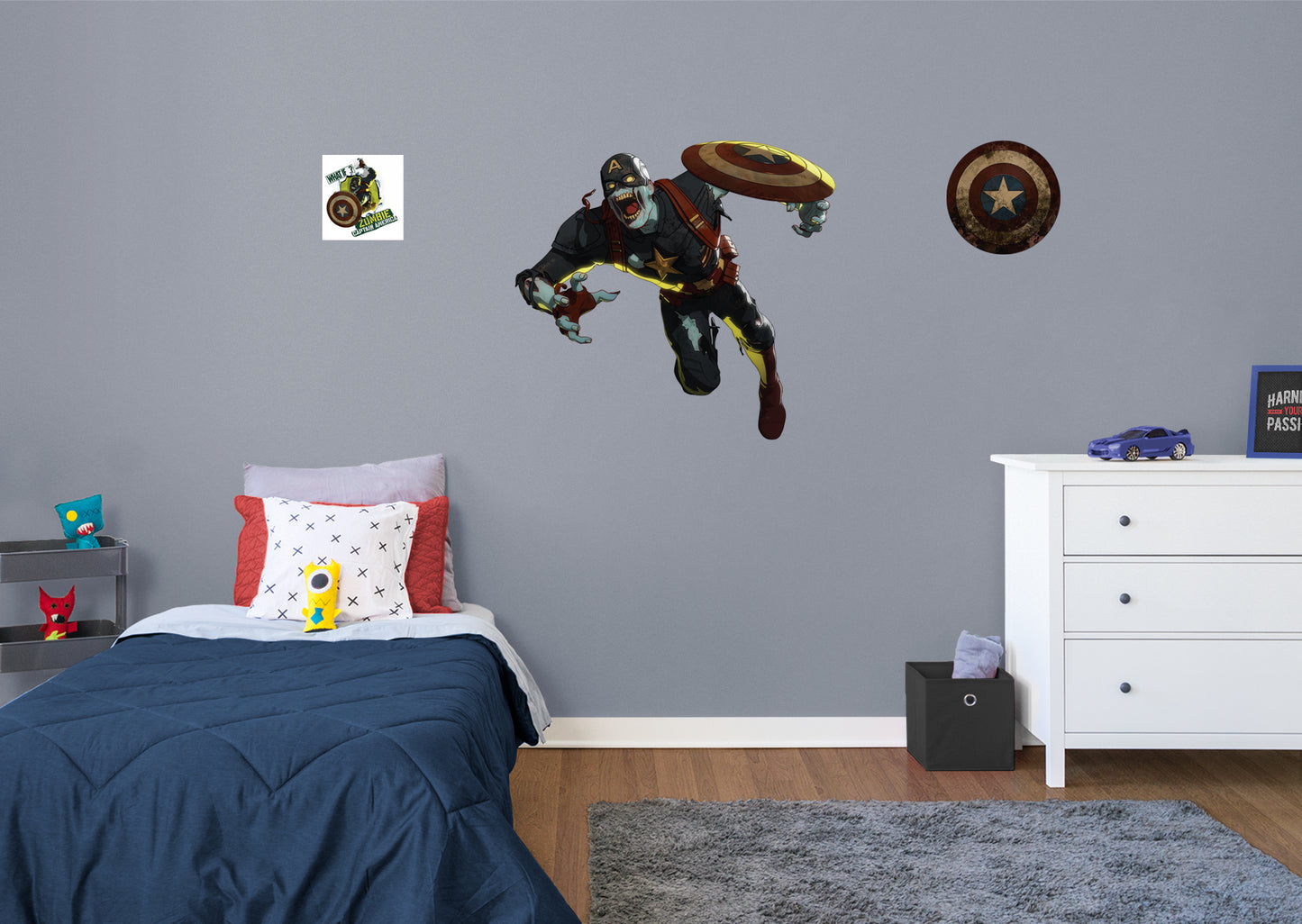 What If...: Zombie Capt. America Realbig        - Officially Licensed Marvel Removable Wall   Adhesive Decal