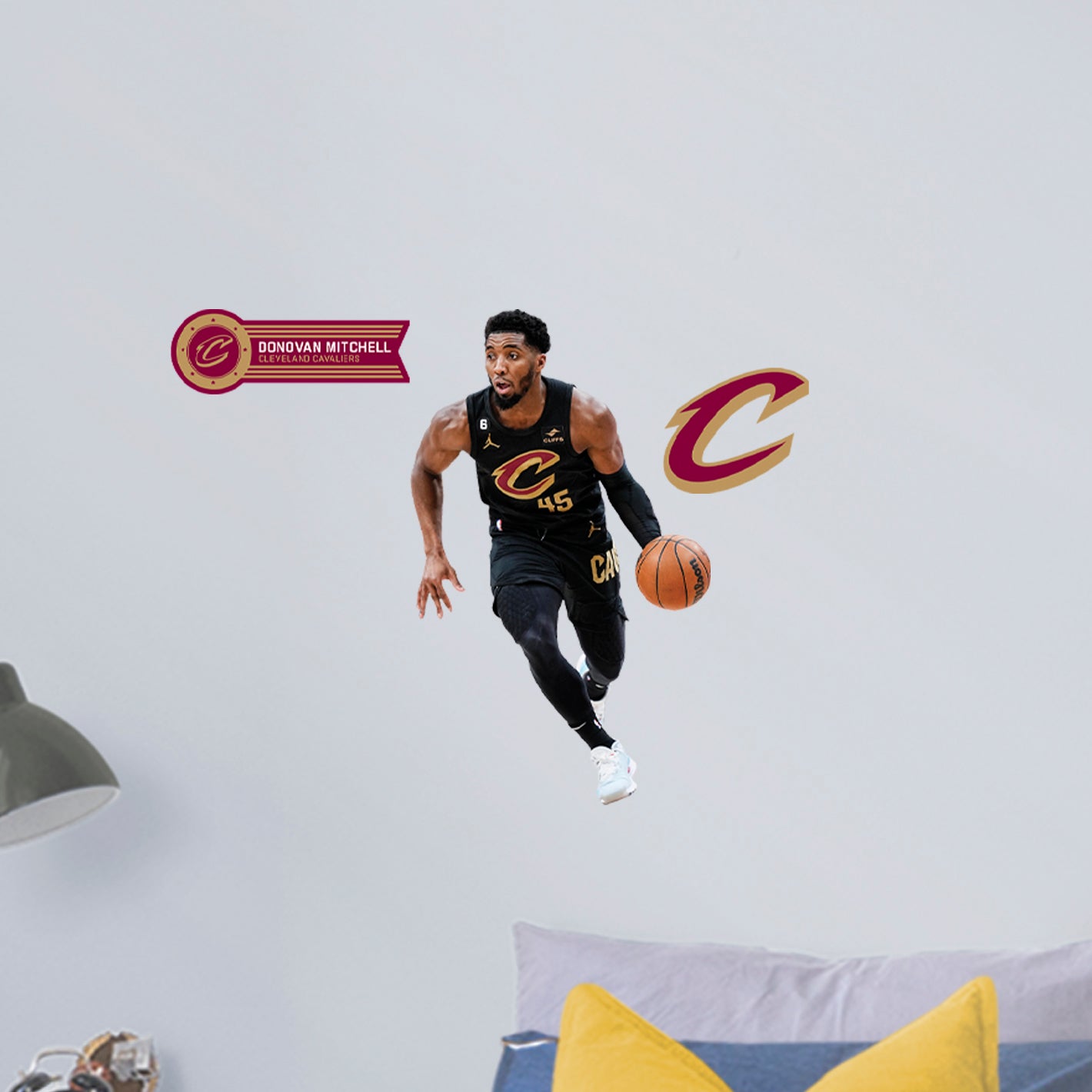 Cleveland Cavaliers: Donovan Mitchell Statement Jersey - Officially Licensed NBA Removable Adhesive Decal