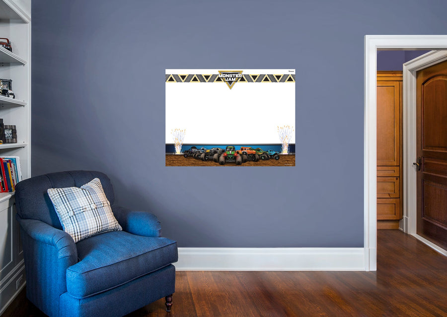 Monster Jam - Composite Stadium - Dry Erase Wall Decal - Official Monster Jam - Reusable Vinyl Wall Decal