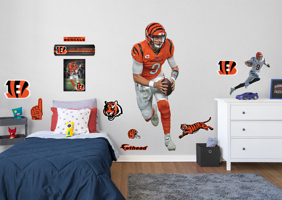 Joe Burrow - RealBig Orange Collection - Official NFL - Cincinnati Bengals - Reusable Vinyl Wall Decals