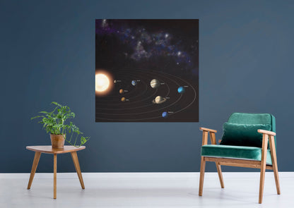 Planets:  Axes Mural        -   Removable     Adhesive Decal