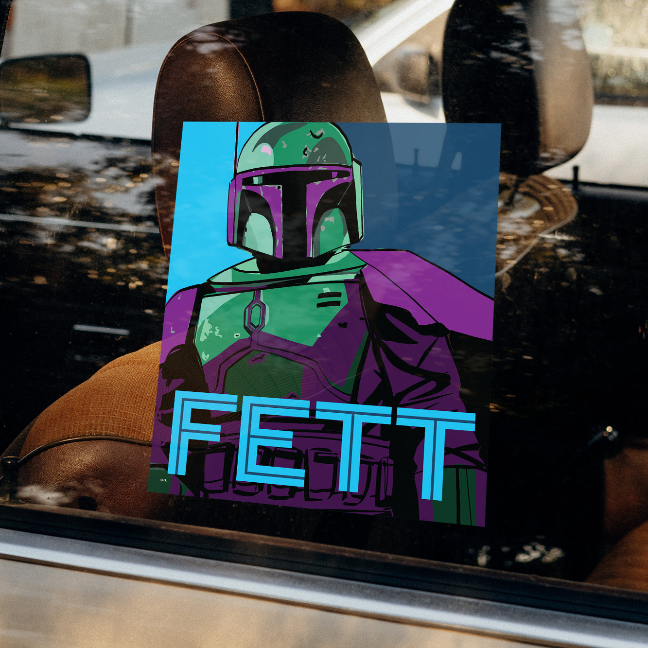 Boba Fett FETT Pop Art Window Cling - Officially Licensed Star Wars Removable Window Static Decal