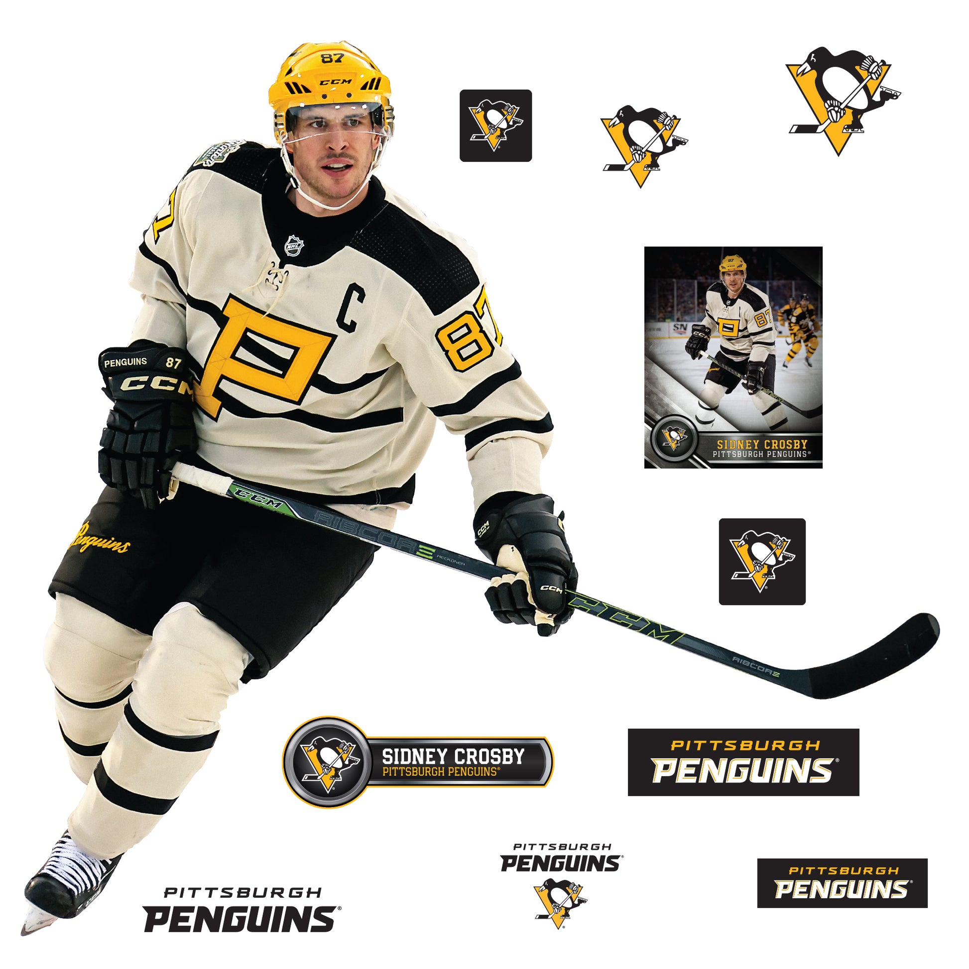 Vintage Sidney Crosby Pittsburgh Penguins CCM Size 48 Hockey Jersey