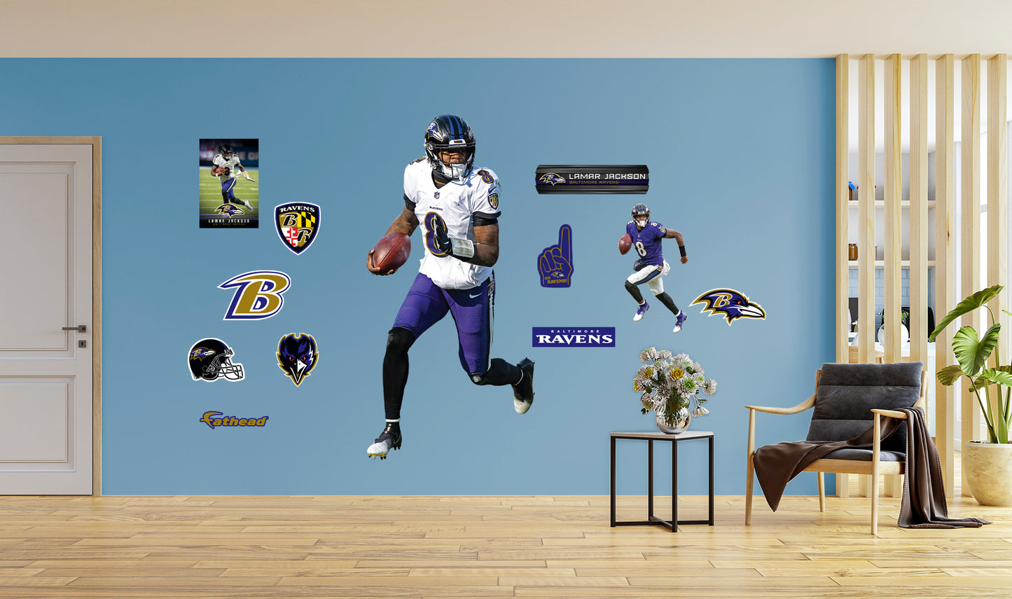 Baltimore Ravens: Lamar Jackson 2021        - Officially Licensed NFL Removable Wall   Adhesive Decal
