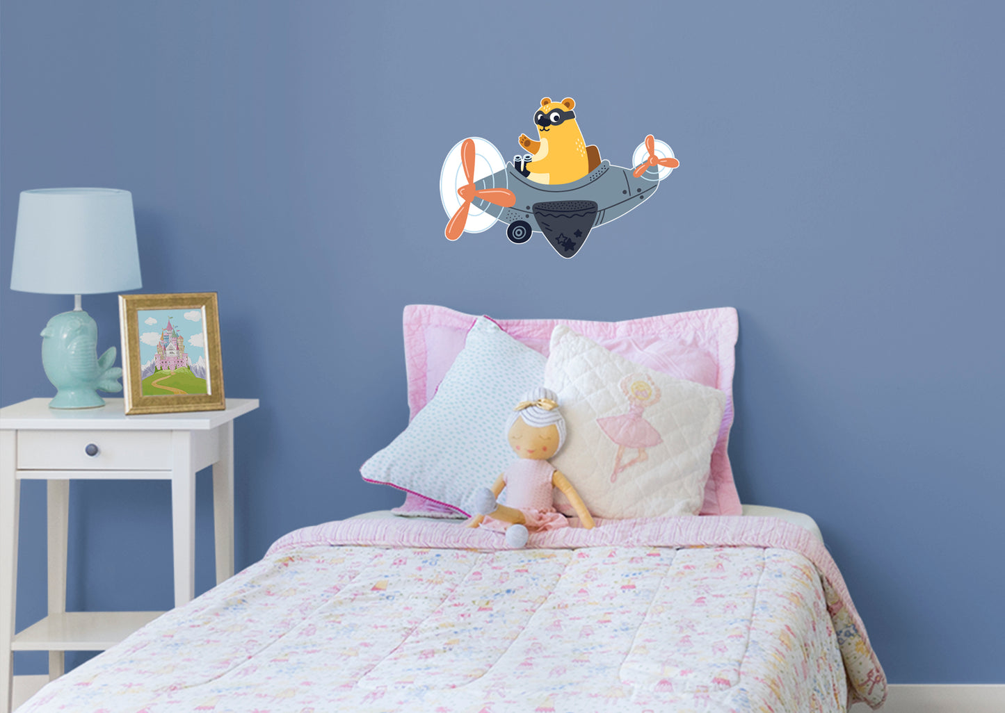 Nursery: Planes Bear Icon        -   Removable     Adhesive Decal