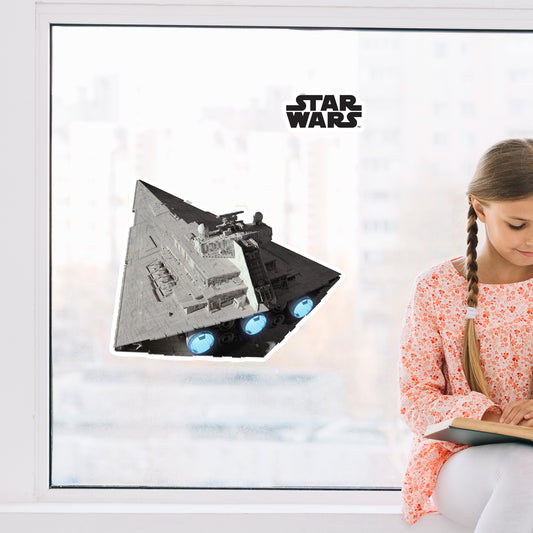 Star Destroyer_above Window Clings        - Officially Licensed Star Wars Removable Window   Static Decal