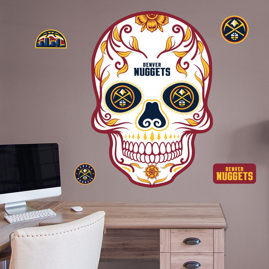 Denver Nuggets - RealBig Sugar Skull Collection - Official NBA - Reusable Vinyl Wall Decals