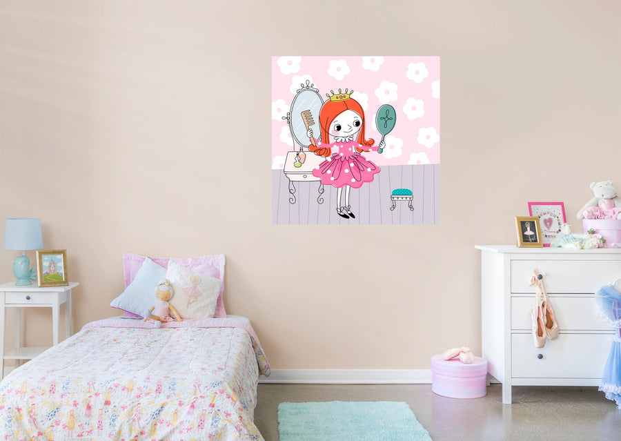Nursery Princess:  Mirror Mural        -   Removable Wall   Adhesive Decal