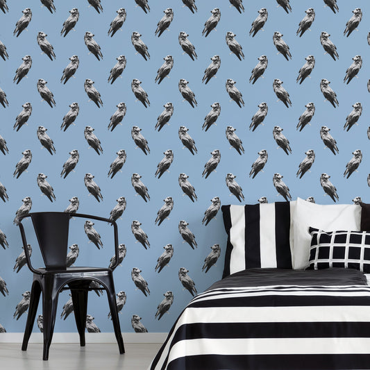 Humming Howl (Blue) - Peel & Stick Wallpaper