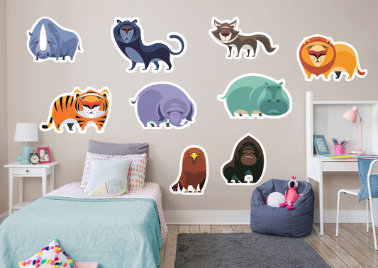 Jungle:  Color Block Collection        -   Removable Wall   Adhesive Decal