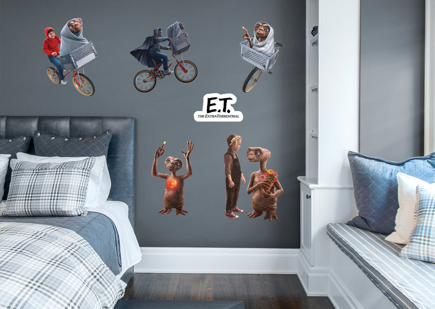E.T.:  Characters Collection        - Officially Licensed NBC Universal Removable Wall   Adhesive Decal