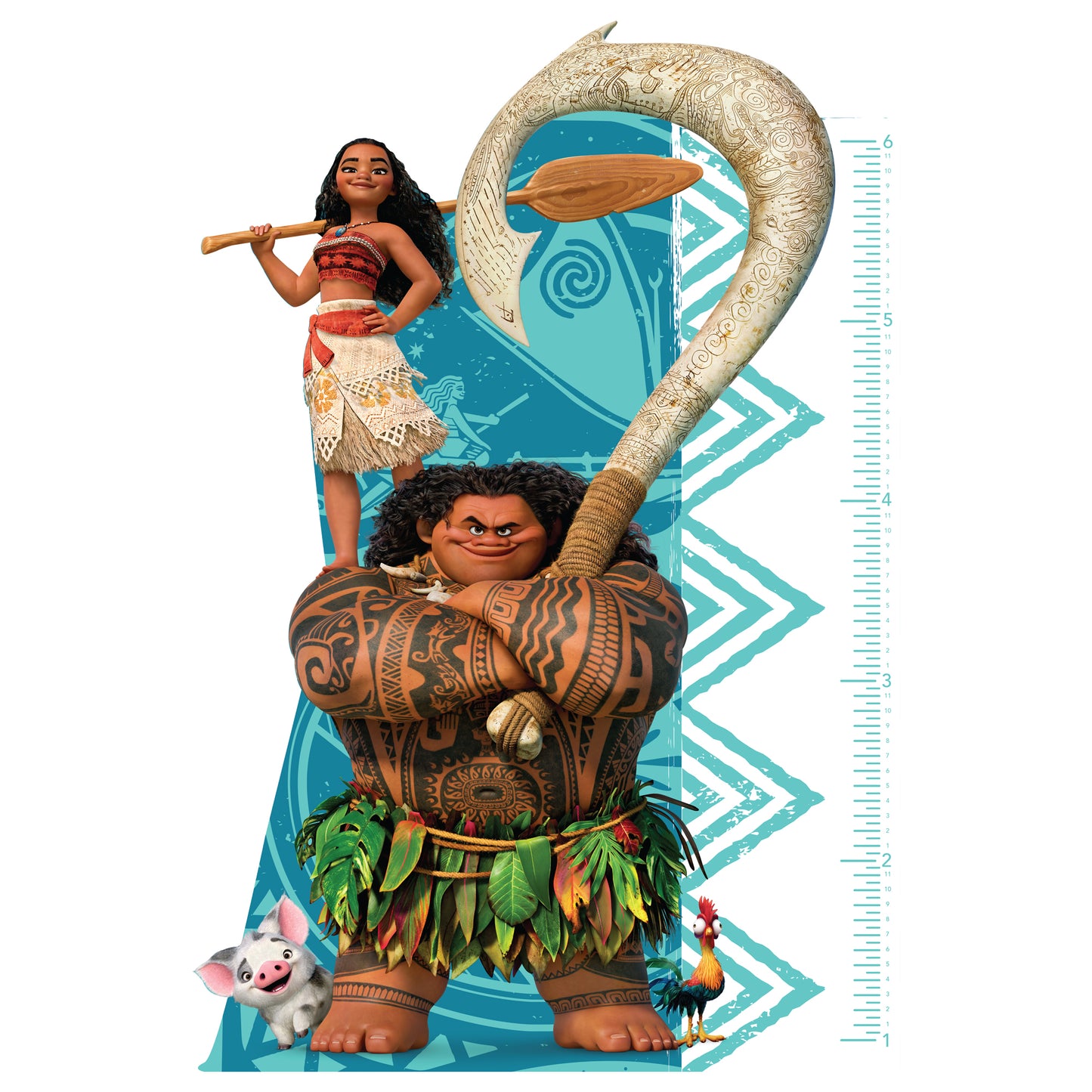 Moana and Maui Growth Chart - Officially Licensed Disney Removable