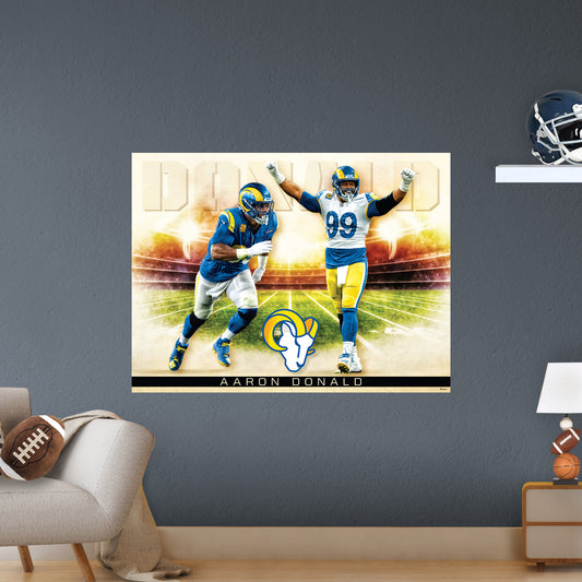 Los Angeles Rams: Aaron Donald  Icon Poster        - Officially Licensed NFL Removable     Adhesive Decal