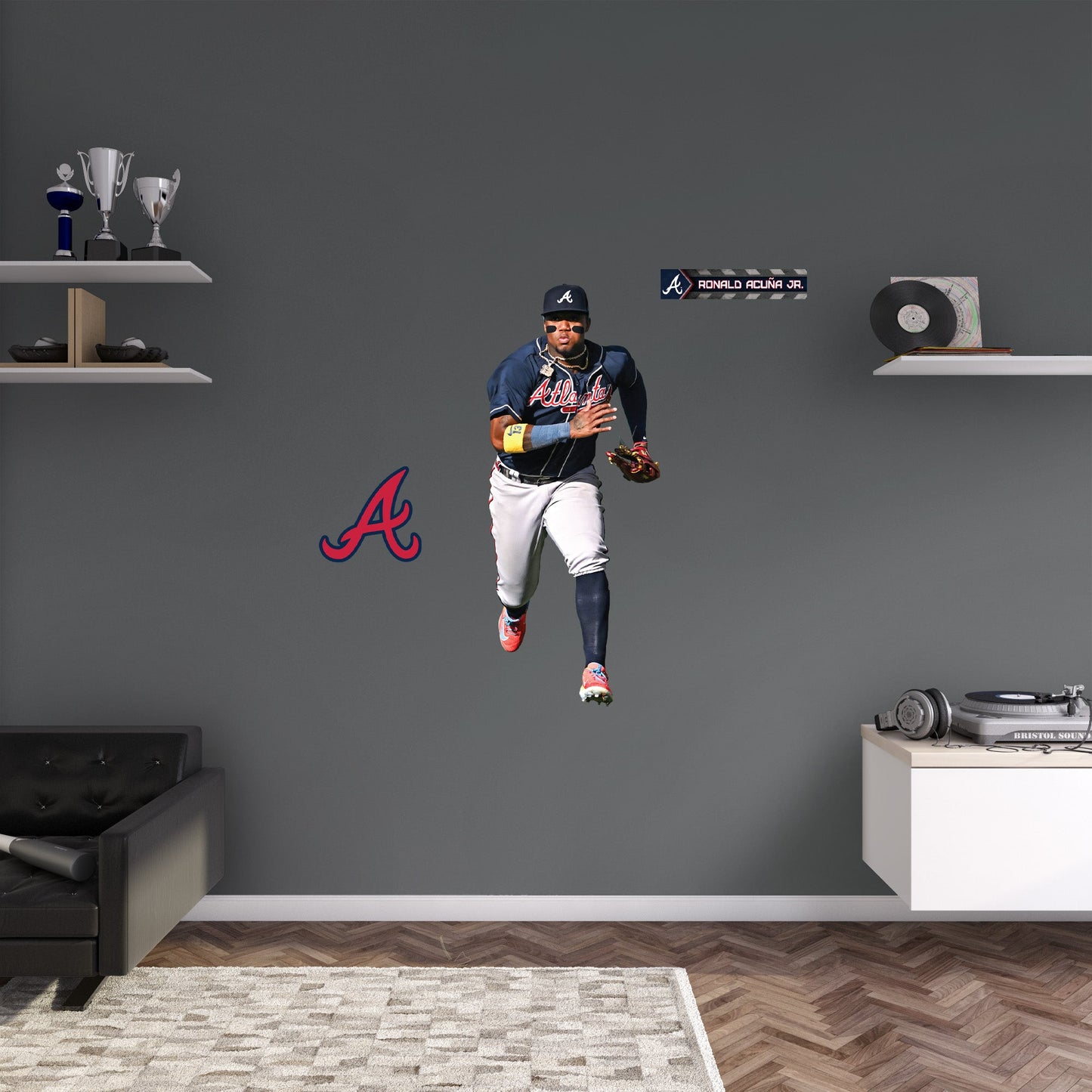Atlanta Braves: Ronald Acuña Jr. Fielding - Officially Licensed MLB Removable Adhesive Decal