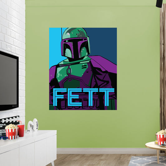 Boba Fett FETT Pop Art Poster        - Officially Licensed Star Wars Removable     Adhesive Decal