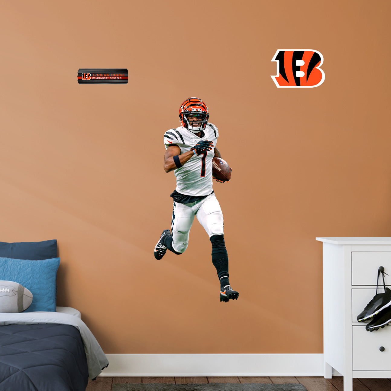Cincinnati Bengals: Ja'Marr Chase Breakaway - Officially Licensed NFL Removable Adhesive Decal