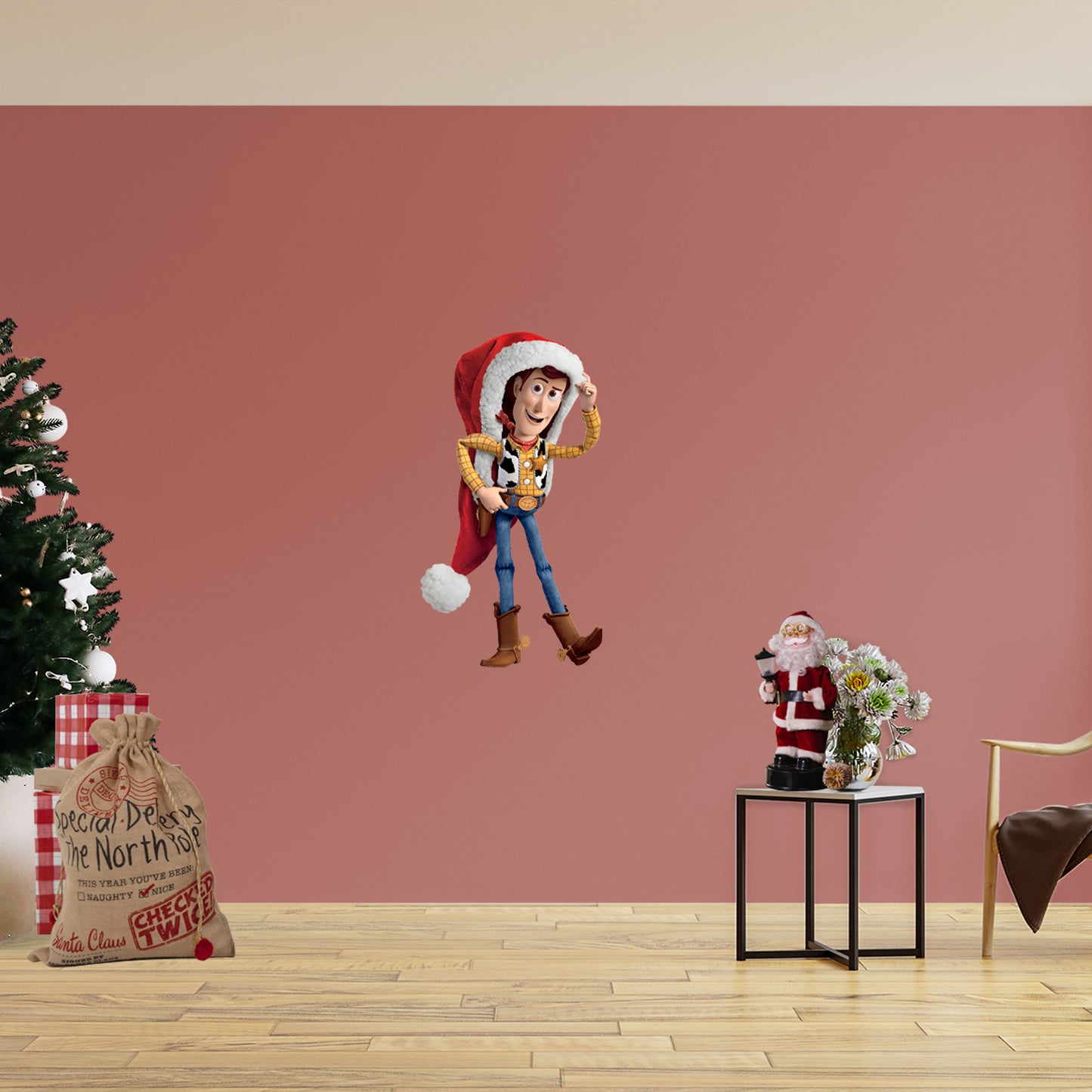 Pixar Holiday: Woody Santa Hat RealBig        - Officially Licensed Disney Removable     Adhesive Decal