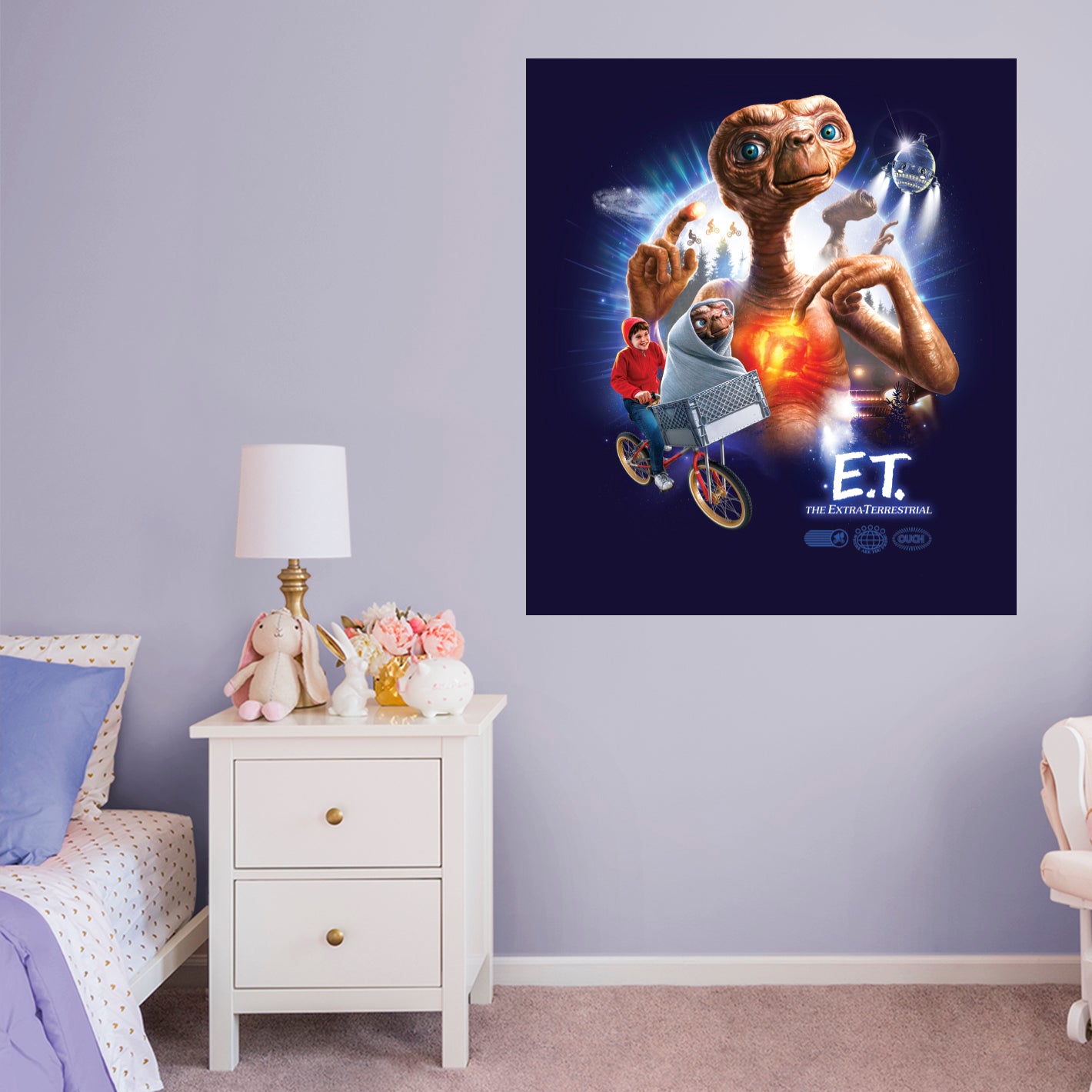 E.T.: E.T. Collage 40th Anniversary Graphic Poster        - Officially Licensed NBC Universal Removable     Adhesive Decal