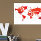 World Maps:  Map with Earth Globe Mural        -   Removable Wall   Adhesive Decal