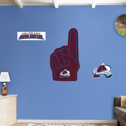 Colorado Avalanche:    Foam Finger        - Officially Licensed NHL Removable     Adhesive Decal