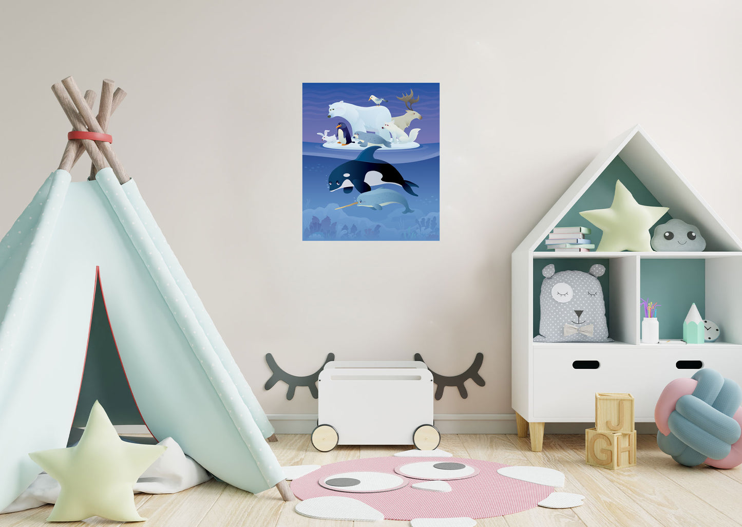 Nursery:  North Pole Mural        -   Removable Wall   Adhesive Decal