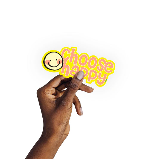 Sheet of 3 -Positivity:  Choose Happy Minis        -   Removable     Adhesive Decal