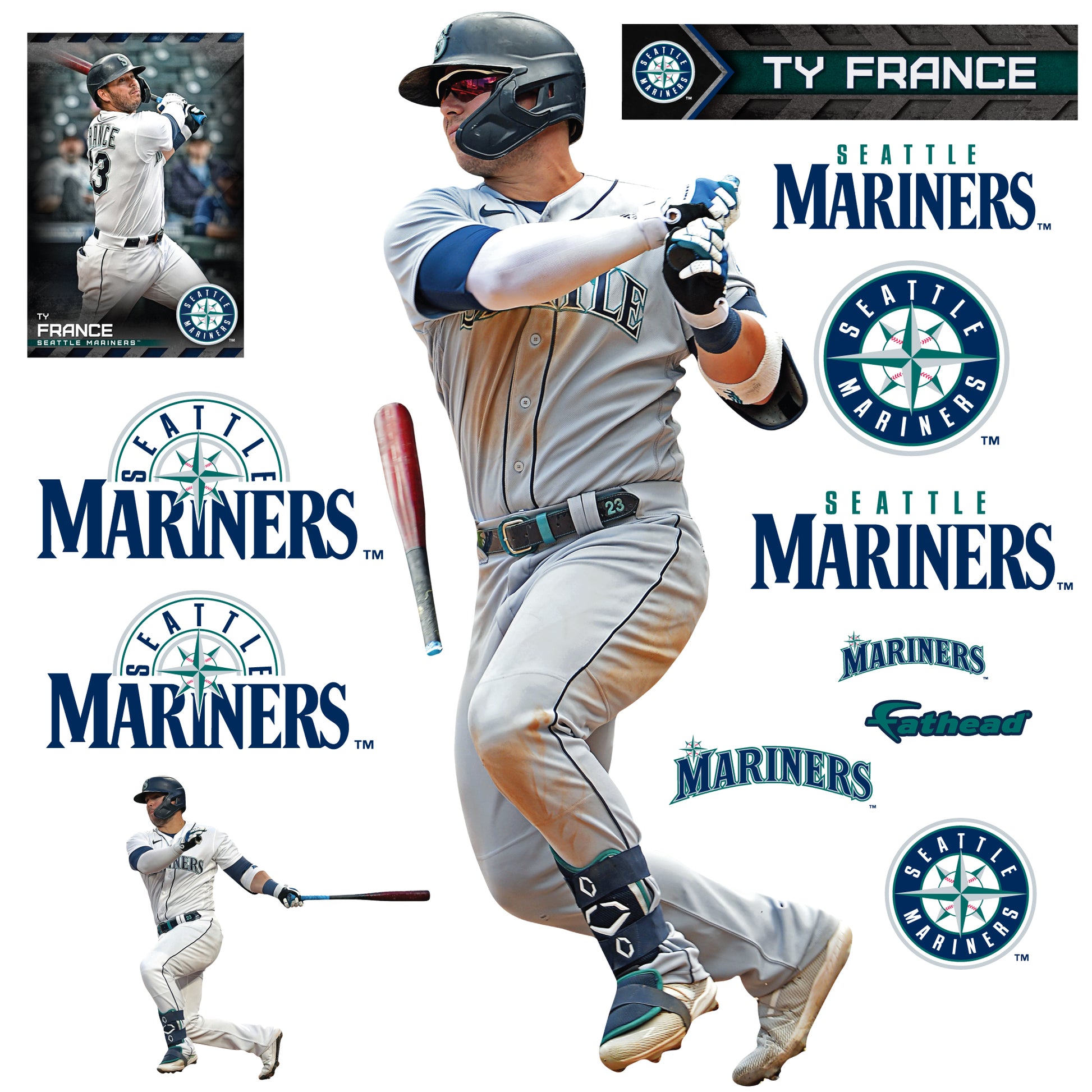 Seattle Mariners: Ty France 2022 - Officially Licensed MLB Removable A –  Fathead
