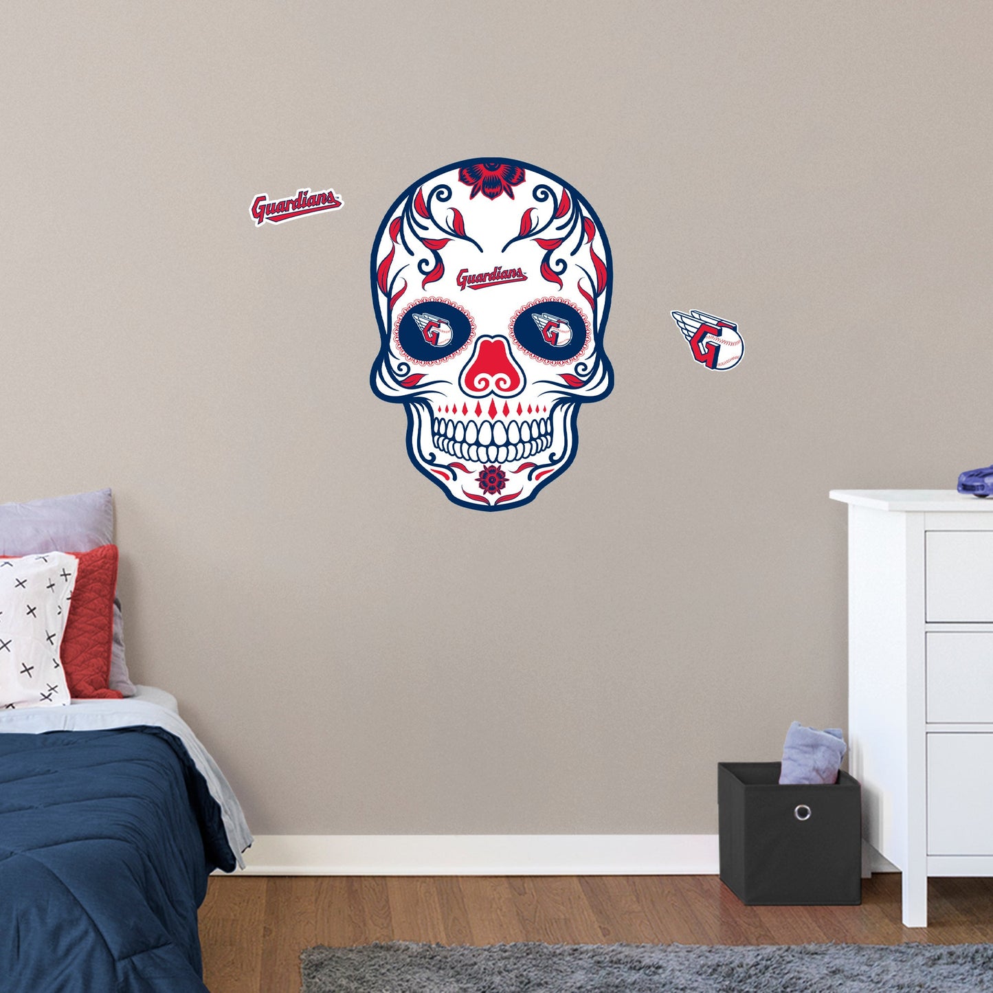 Cleveland Guardians: Skull - Officially Licensed MLB Removable Adhesive Decal