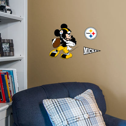 Pittsburgh Steelers: Mickey Mouse 2021        - Officially Licensed NFL Removable     Adhesive Decal