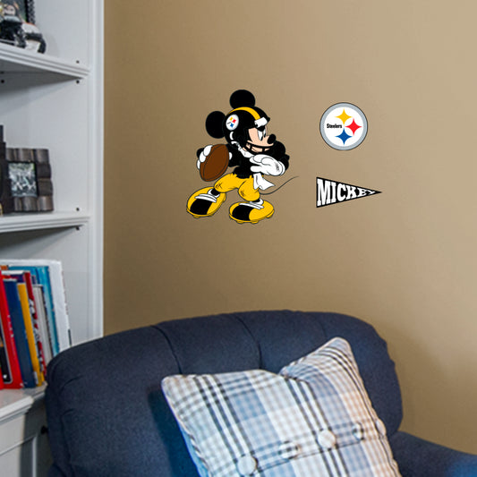Pittsburgh Steelers: Mickey Mouse         - Officially Licensed NFL Removable     Adhesive Decal